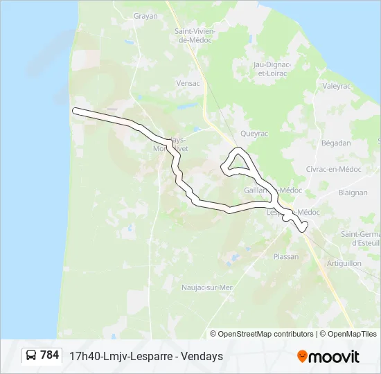 784 Bus Line Map