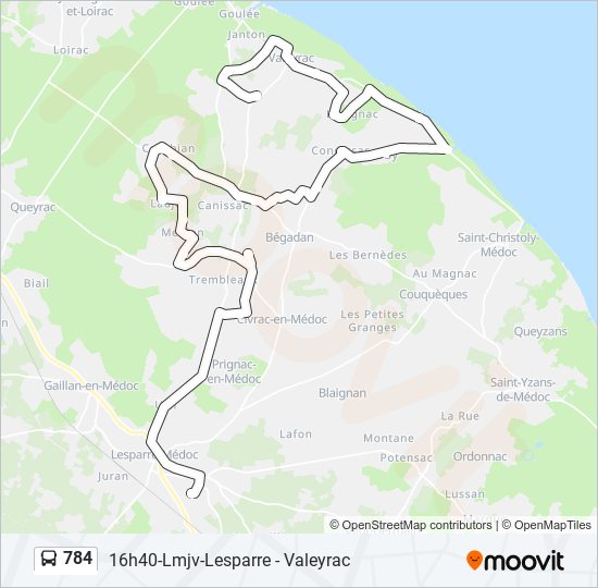 784 bus Line Map