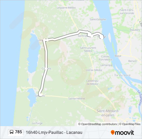 Plan de la ligne 785 de bus