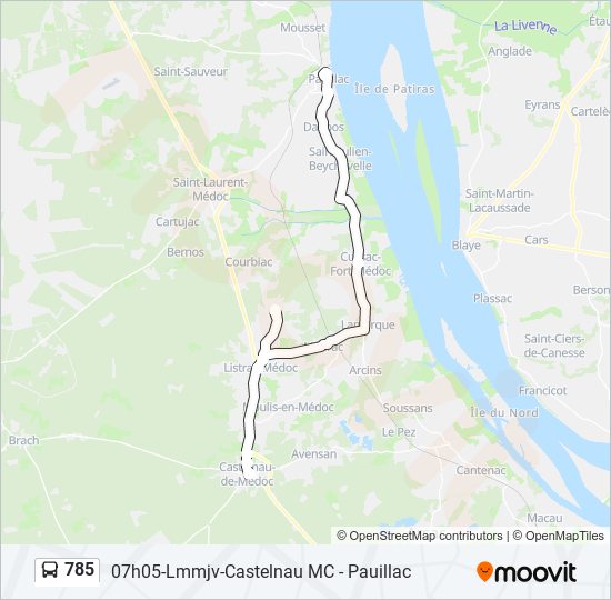 785 bus Line Map