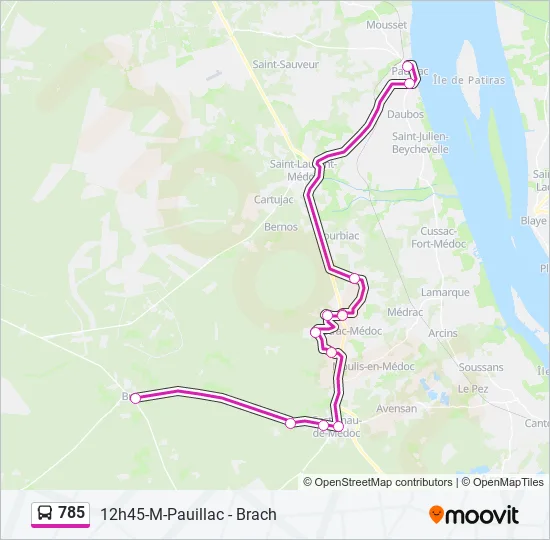 785 Bus Line Map