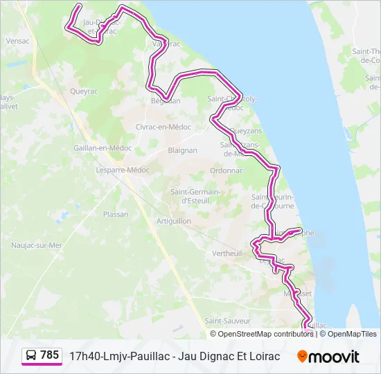 785 Bus Line Map