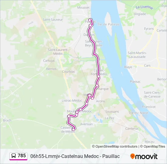 785 Bus Line Map