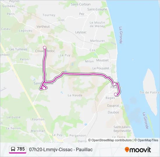 785 Bus Line Map