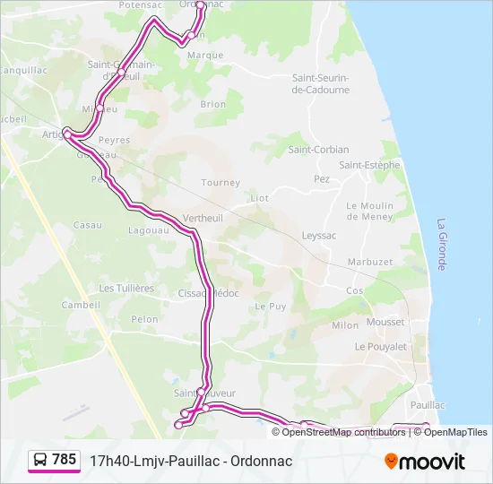 785 Bus Line Map