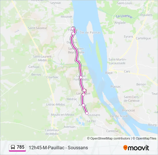 785 Bus Line Map