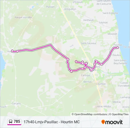 785 Bus Line Map