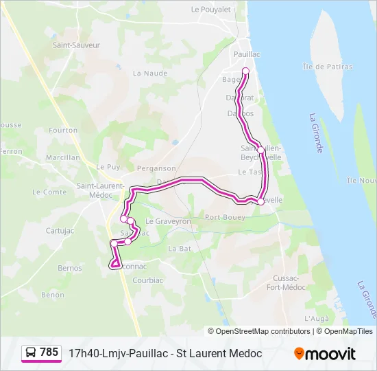 785 Bus Line Map