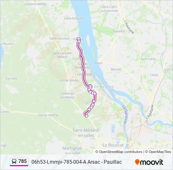 785 Bus Line Map