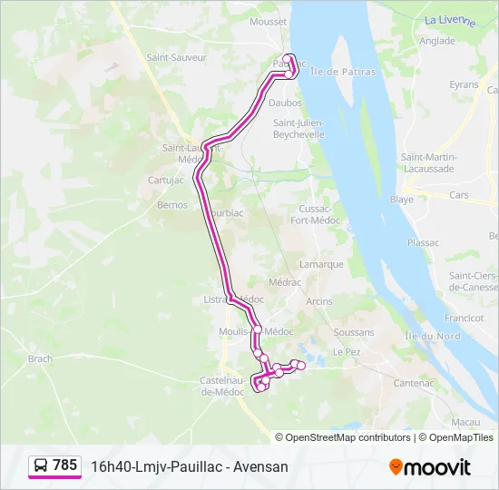 785 Bus Line Map
