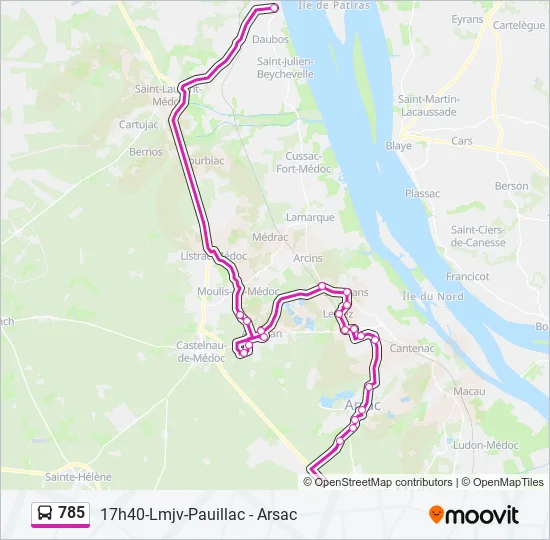785 Bus Line Map