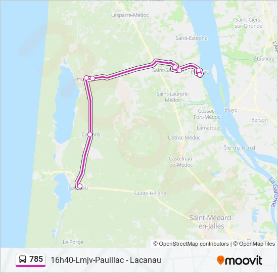 785 Bus Line Map