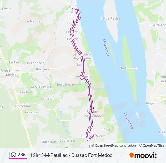 785 Bus Line Map