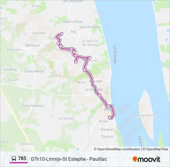 785 Bus Line Map