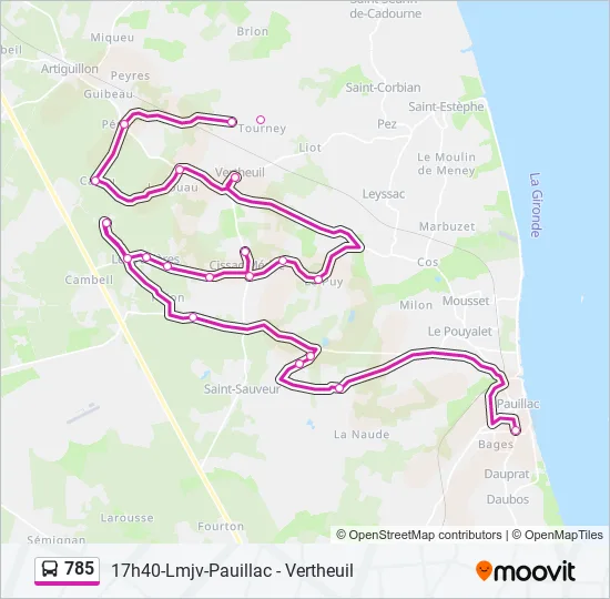 785 Bus Line Map
