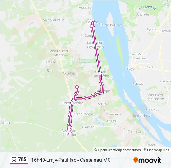 785 Bus Line Map