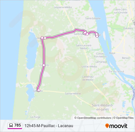 785 bus Line Map