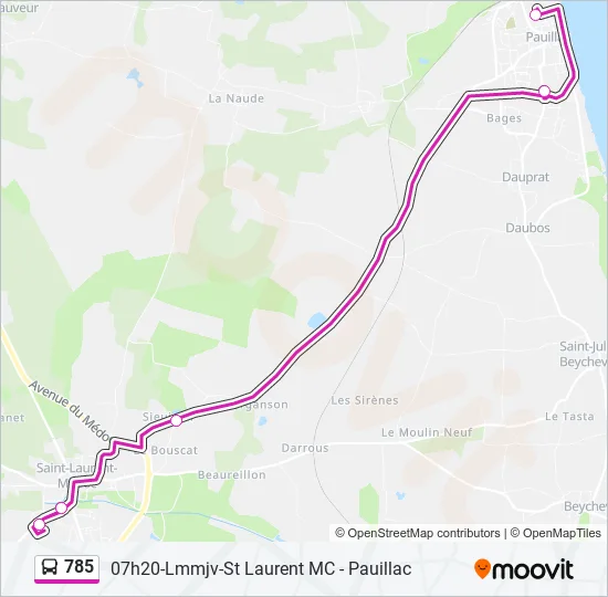 785 Bus Line Map