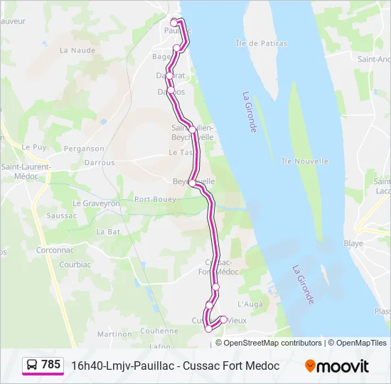 785 Bus Line Map
