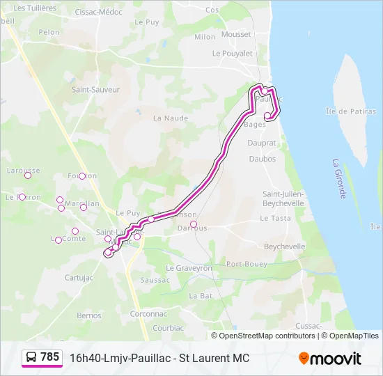 785 Bus Line Map