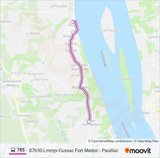 785 Bus Line Map