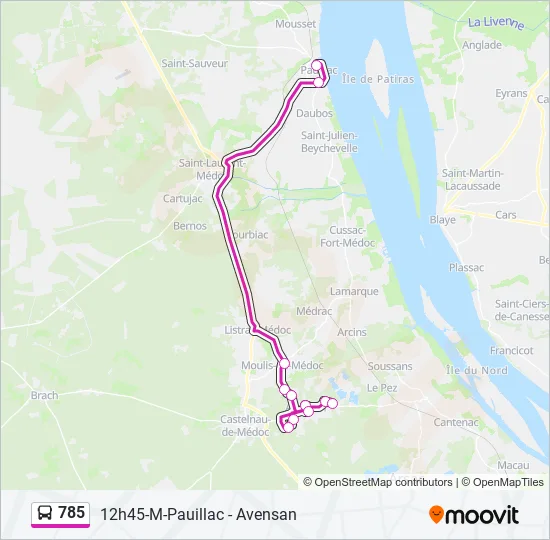 785 Bus Line Map