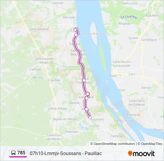 785 Bus Line Map