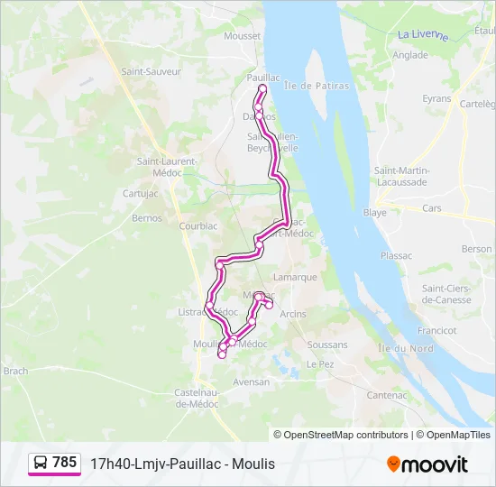 785 Bus Line Map