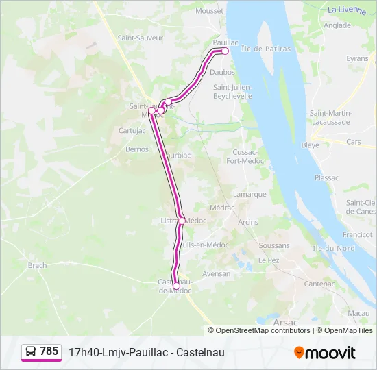785 Bus Line Map