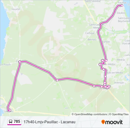 785 Bus Line Map