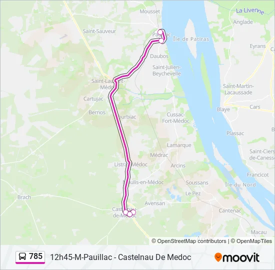 785 Bus Line Map