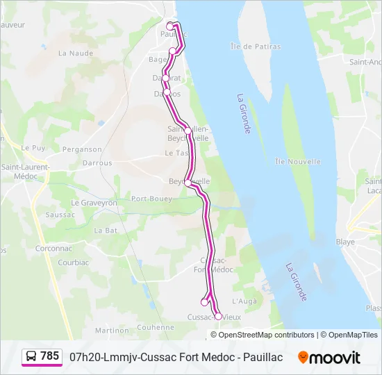 785 Bus Line Map