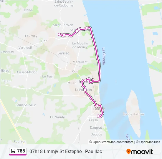 785 Bus Line Map