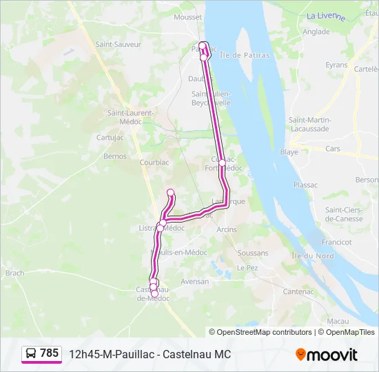 785 Bus Line Map