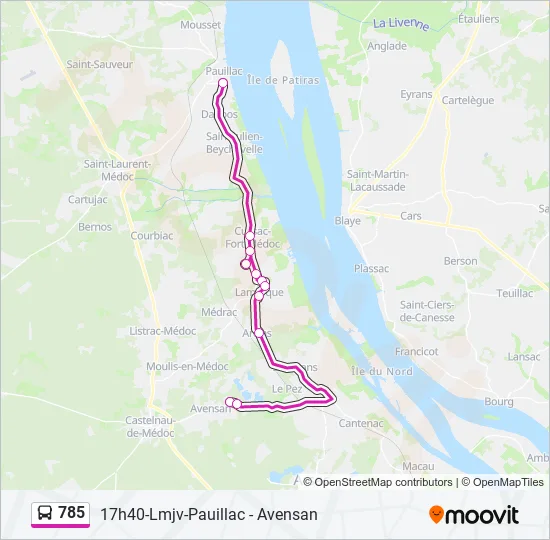 785 Bus Line Map