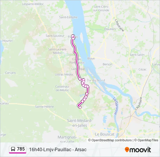 785 Bus Line Map