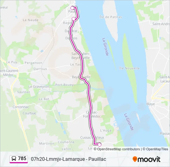 785 Bus Line Map