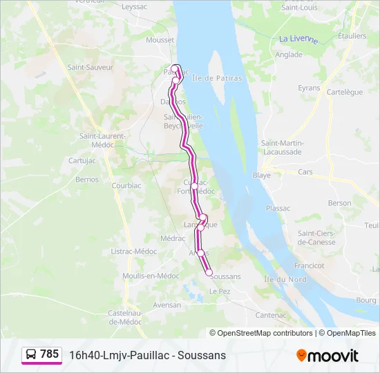 785 Bus Line Map