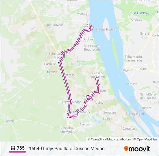 785 Bus Line Map