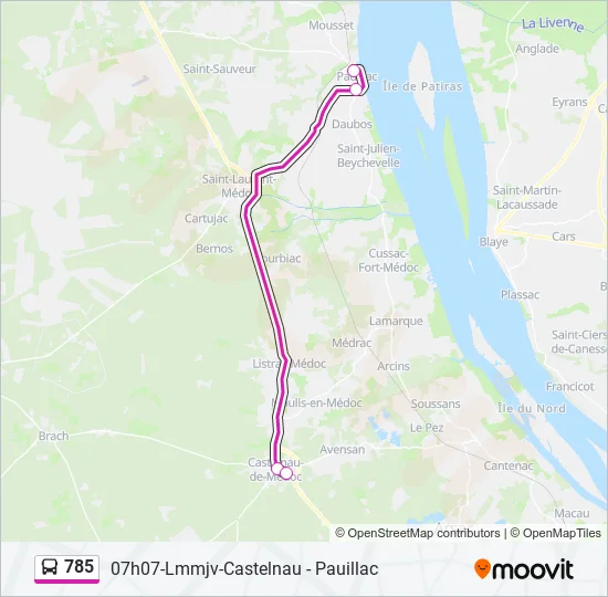 785 Bus Line Map
