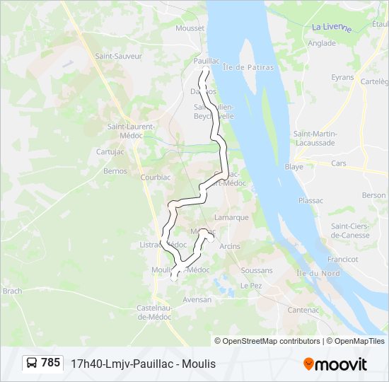 Mapa de 785 de Bus