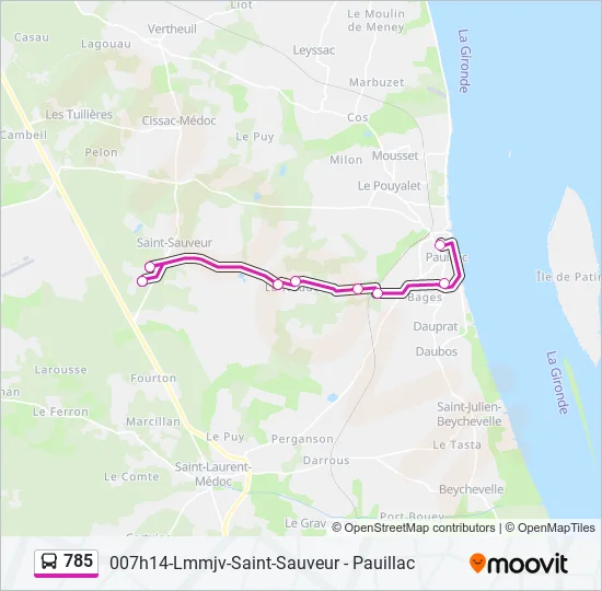 785 Bus Line Map