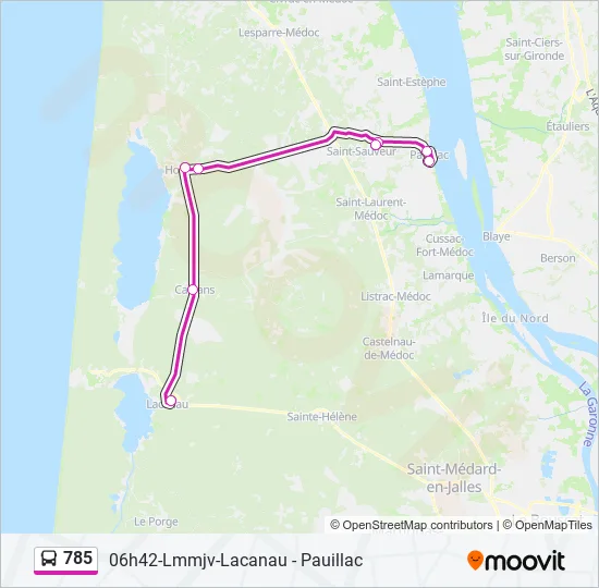 785 Bus Line Map