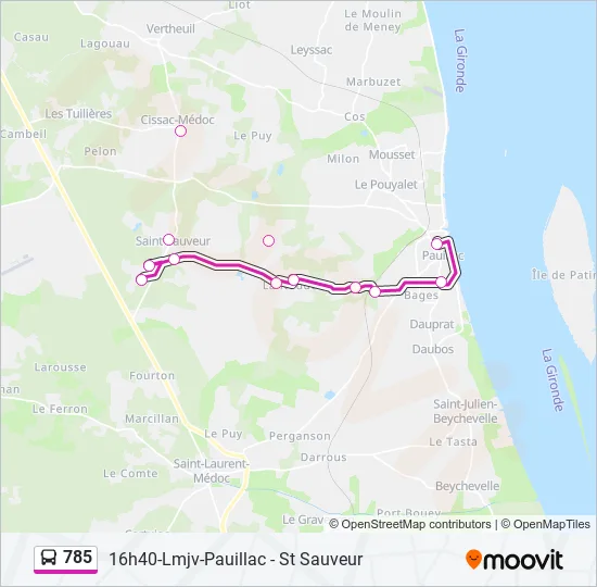 785 Bus Line Map