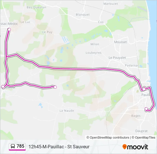 785 Bus Line Map