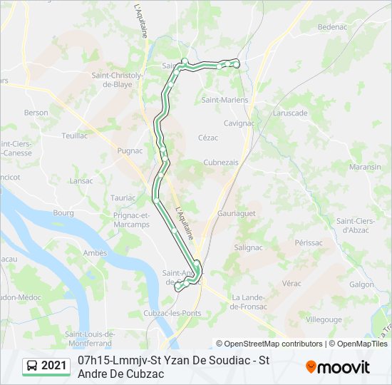 Plan de la ligne 2021 de bus