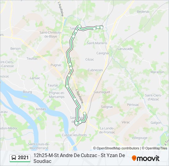 Plan de la ligne 2021 de bus