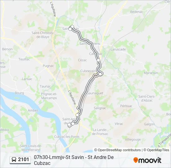 2101 Bus Line Map
