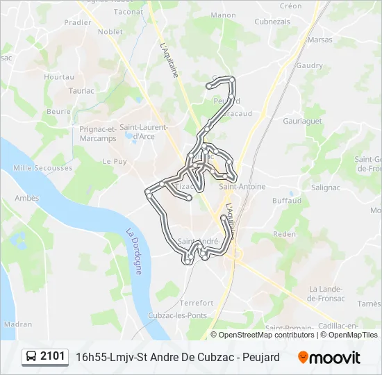 2101 Bus Line Map