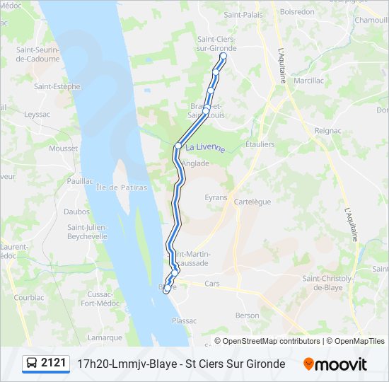 2121 bus Line Map